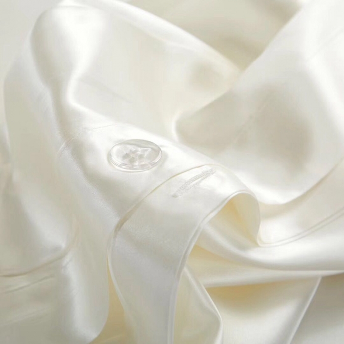 91家纺网 家纺一手货源 找家纺 雅韵诗真丝馆 2023新款素色真丝四件套 素色贵族白