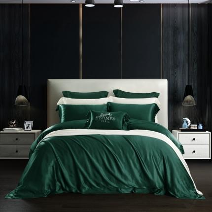 雅韵诗真丝馆 2023新款素色真丝四件套 素色祖母绿