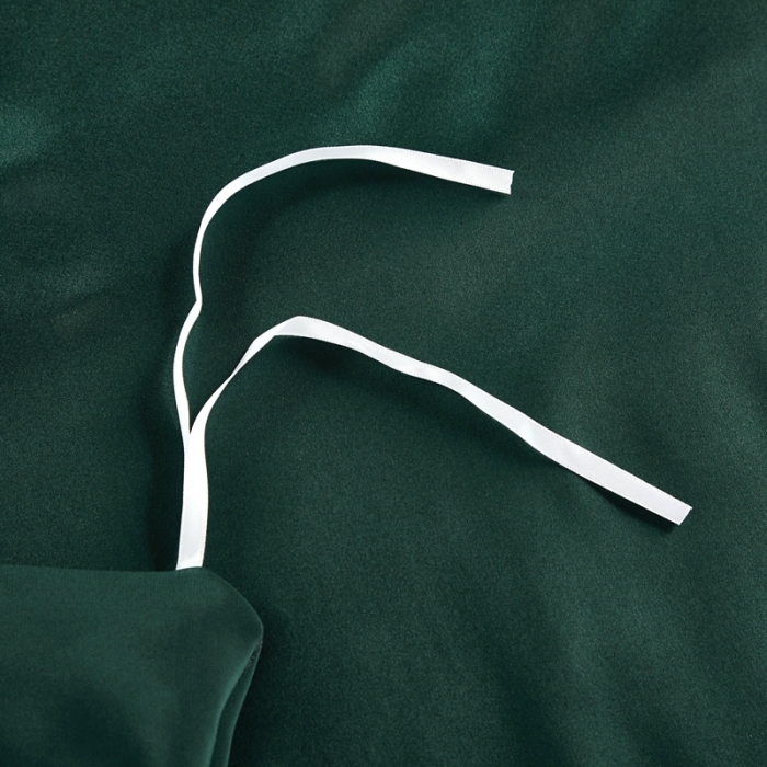 91家纺网 家纺一手货源 找家纺 雅韵诗真丝馆 2023新款素色真丝四件套 素色祖母绿