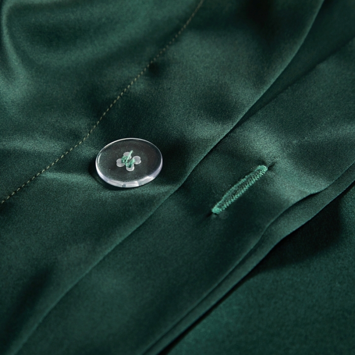 91家纺网 家纺一手货源 找家纺 雅韵诗真丝馆 2023新款素色真丝四件套 素色祖母绿