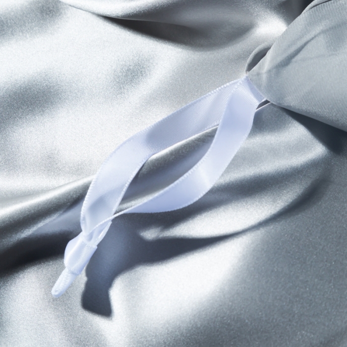 91家纺网 家纺一手货源 找家纺 雅韵诗真丝馆 2023新款素色真丝四件套 银灰