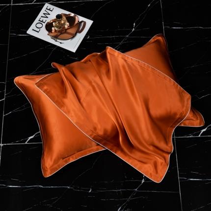 雅韵诗2023新款真丝枕套（不退换） 小四边 爱马橙48*74+3一只
