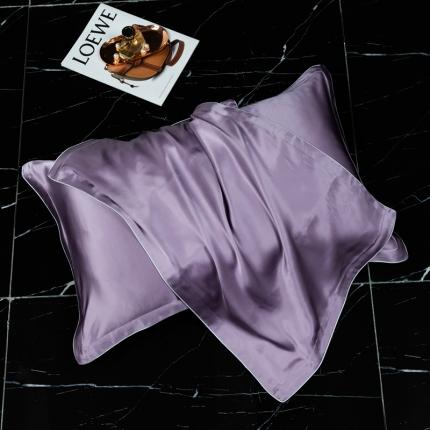 雅韵诗2023新款真丝枕套（不退换） 小四边 丁香紫48*74+3一只