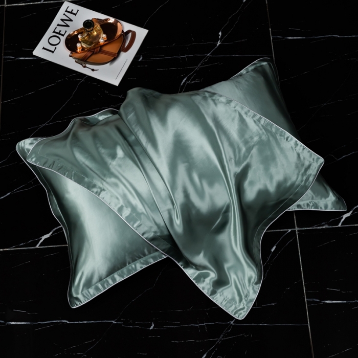 91家纺网 家纺一手货源 找家纺 雅韵诗2023新款真丝枕套（不退换） 小四边 翡翠绿48*74+3一只