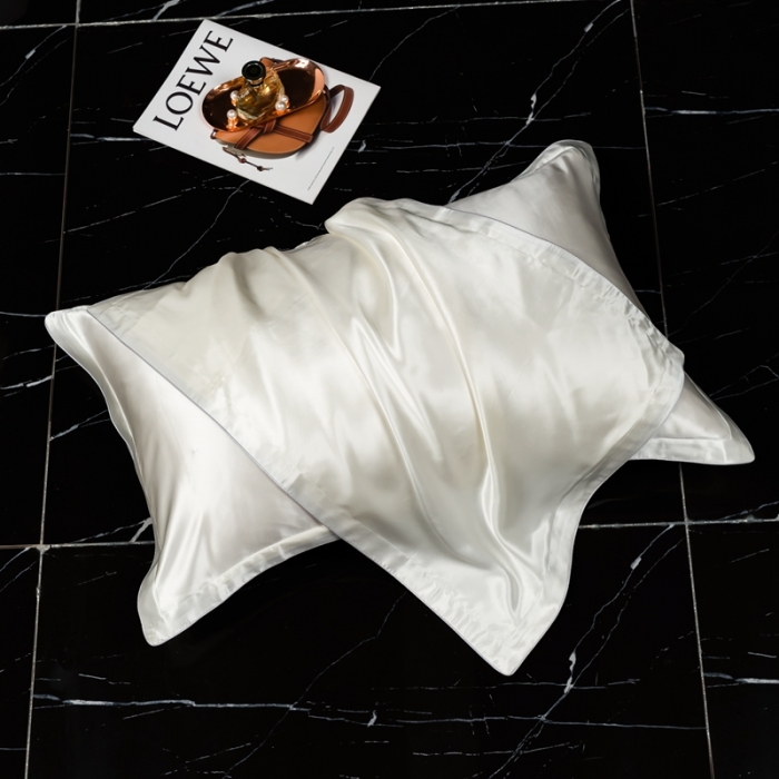 91家纺网 家纺一手货源 找家纺 雅韵诗2023新款真丝枕套（不退换） 小四边 珍珠白48*74+3一只