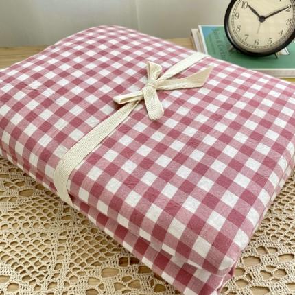 91家纺网 家纺一手货源 找家纺 艾咪 新款水洗棉单品被套 水粉小格