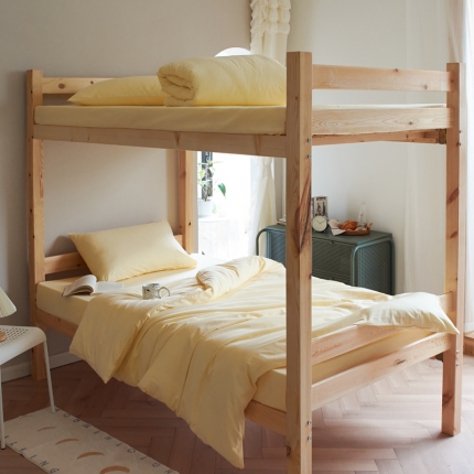 91家纺网 家纺一手货源 找家纺 全棉纯色水洗棉四件套纯棉简约学生寝室上下铺宿舍单人床上三件套