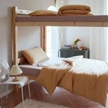 91家纺网 家纺一手货源 找家纺 全棉纯色水洗棉四件套纯棉简约学生寝室上下铺宿舍单人床上三件套