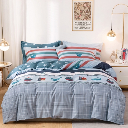 91家纺网 家纺一手货源 找家纺 （总2）星期三 2021新款卡通系列全棉13372四件套（加老板微信有会员价）