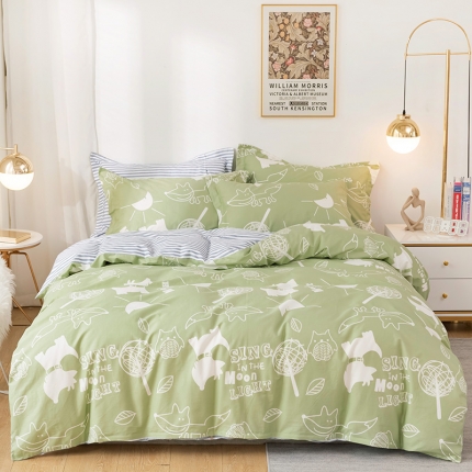 91家纺网 家纺一手货源 找家纺 （总2）星期三 2021新款卡通系列全棉13372四件套（加老板微信有会员价）