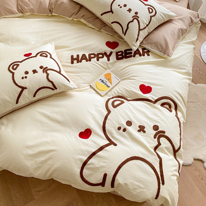 91家纺网 家纺一手货源 找家纺 （总）澳梵家居 2022新款全棉卡通大版毛巾绣四件套