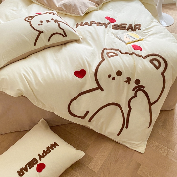 91家纺网 家纺一手货源 找家纺 （总）澳梵家居 2022新款全棉卡通大版毛巾绣四件套