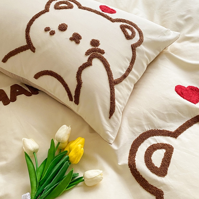 91家纺网 家纺一手货源 找家纺 （总）澳梵家居 2022新款全棉卡通大版毛巾绣四件套