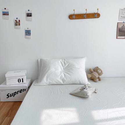 91家纺网 家纺一手货源 找家纺 安莱生活 2021新款全棉水洗棉枕套 盐白