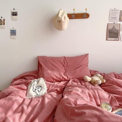 91家纺网 家纺一手货源 找家纺 安莱生活 2021新款全棉水洗棉枕套 大红