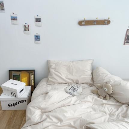 91家纺网 家纺一手货源 找家纺 安莱生活 2021新款全棉水洗棉枕套 米白