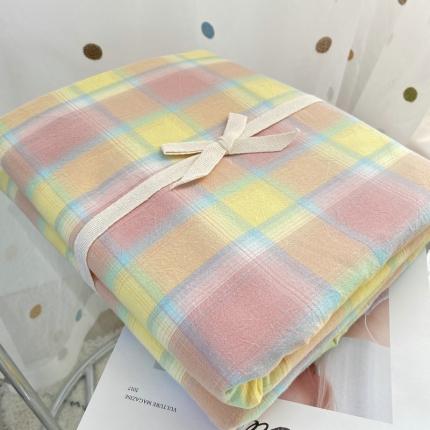 91家纺网 家纺一手货源 找家纺 艾咪 新款水洗棉单品被套 佛暖粉黄