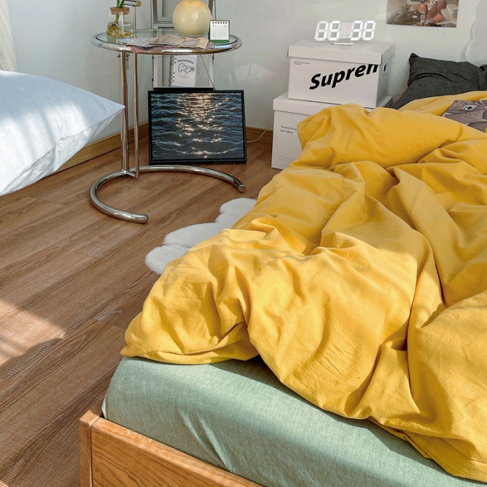 91家纺网 家纺一手货源 找家纺 （总）安莱生活 新款纯色混搭风全棉水洗棉四件套