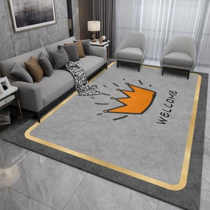 卡初家居 2023新款客厅地毯 K6（灰底皇冠）