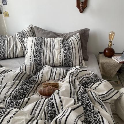 91家纺网 家纺一手货源 找家纺 总 恋恋三季2024全棉色织提花bomi波西米亚民族风四件套