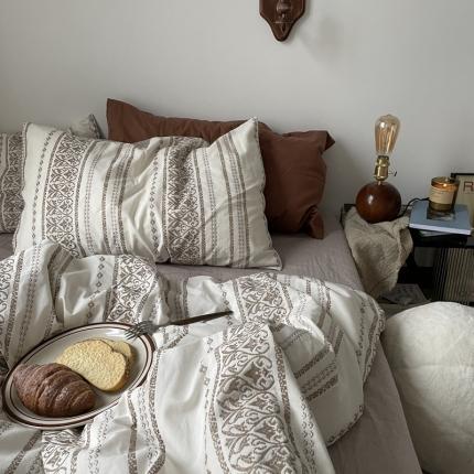 91家纺网 家纺一手货源 找家纺 总 恋恋三季2024全棉色织提花bomi波西米亚民族风四件套