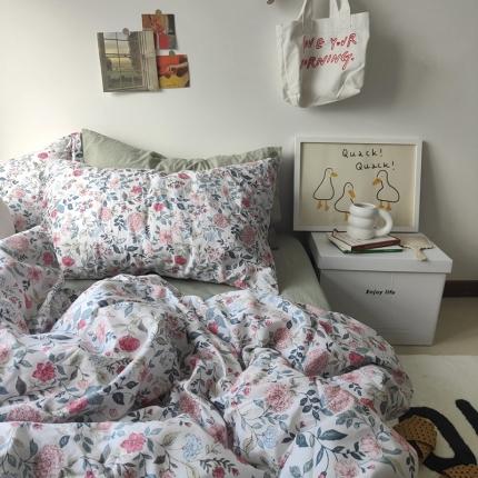 91家纺网 家纺一手货源 找家纺 （总）恋恋三季 2021新款全棉色织水洗棉四件套-佳期如梦