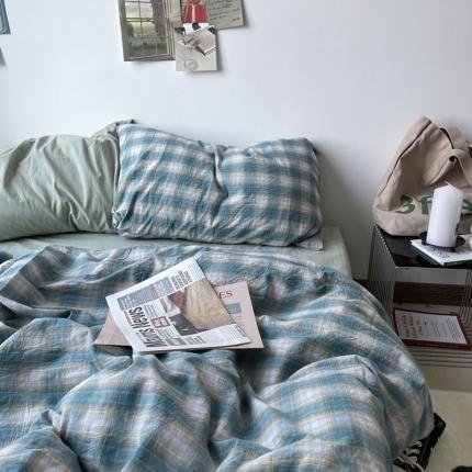 91家纺网 家纺一手货源 找家纺 （总）恋恋三季2021新款全棉色织水洗棉四件套-最后一束月光