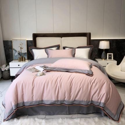 91家纺网 家纺一手货源 找家纺 太古汇家居 2021新款澳棉双拼绣线邂逅四件套 古董玉