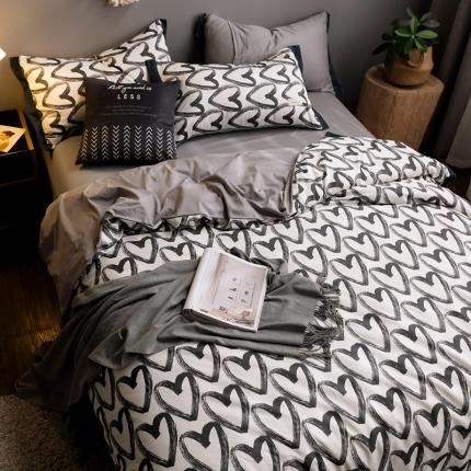 91家纺网 家纺一手货源 找家纺 静家居2024直播北欧织带拼接工艺款四件套魅影