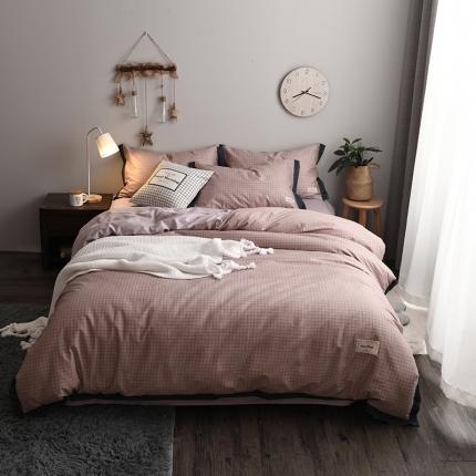 91家纺网 家纺一手货源 找家纺 静家居2024直播北欧织带拼接工艺款四件套魅影