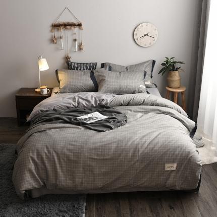 91家纺网 家纺一手货源 找家纺 静家居2024直播北欧织带拼接工艺款四件套魅影