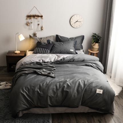 91家纺网 家纺一手货源 找家纺 静家居2024直播北欧织带拼接工艺款四件套魅影