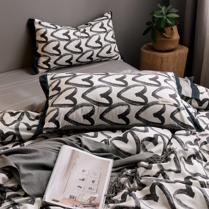 91家纺网 家纺一手货源 找家纺 静家居2024直播北欧织带拼接工艺款四件套北欧-爱情海