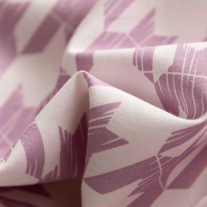 91家纺网 家纺一手货源 找家纺 静家居2024直播北欧织带拼接工艺款四件套千鸟格-神秘紫