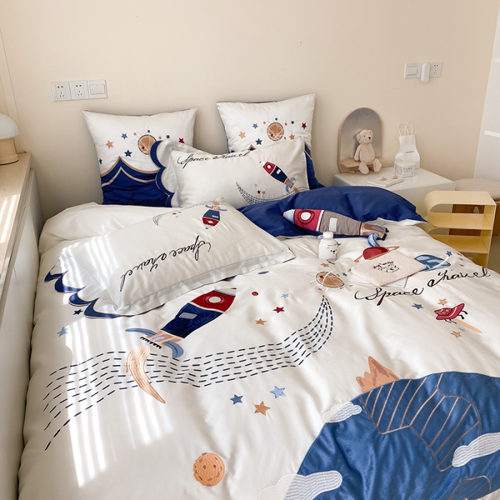 91家纺网 家纺一手货源 找家纺 西西家居 2021新款60支长绒棉四件套 星际2