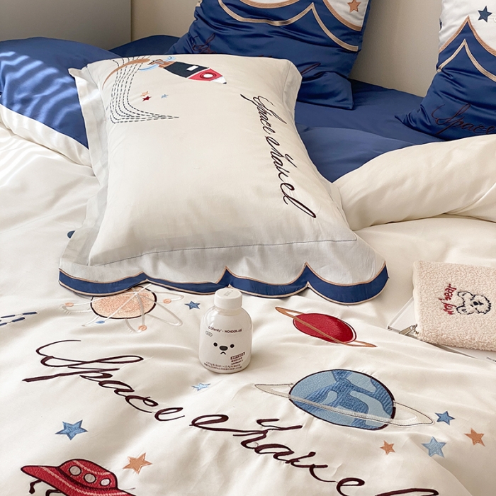 91家纺网 家纺一手货源 找家纺 西西家居 2021新款60支长绒棉四件套 星际2