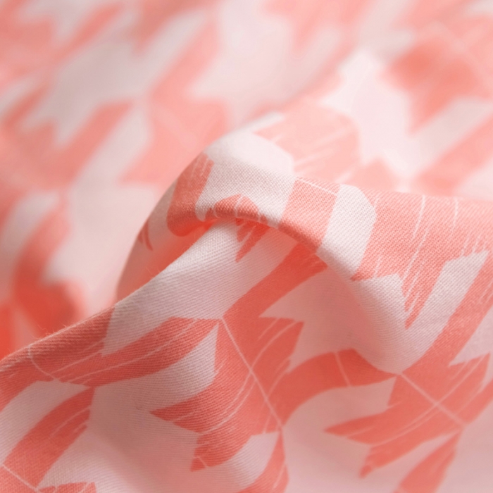 91家纺网 家纺一手货源 找家纺 静家居2024直播北欧织带拼接工艺款四件套千鸟格-樱花粉