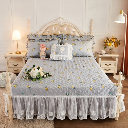 91家纺网 家纺一手货源 找家纺 （总）菊上家纺 2021新款小清新全棉蕾丝复古床裙