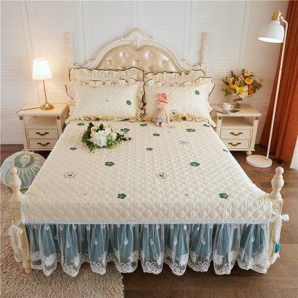 91家纺网 家纺一手货源 找家纺 （总）菊上家纺 2021新款小清新全棉蕾丝复古床裙