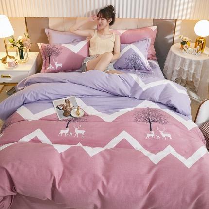 91家纺网 家纺一手货源 找家纺 （总）雲归梦 2021新款多规格全棉加厚生态磨毛四件套