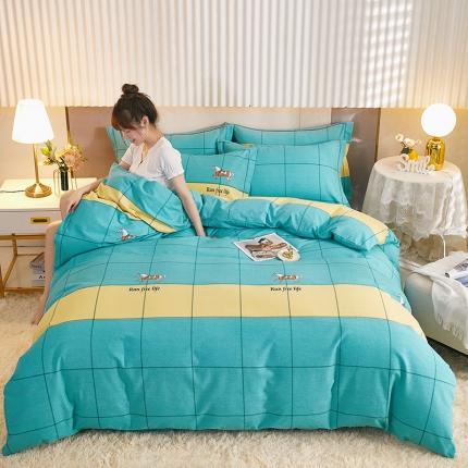 91家纺网 家纺一手货源 找家纺 雲归梦2021新款多规格全棉加厚生态磨毛四件套 天马行空