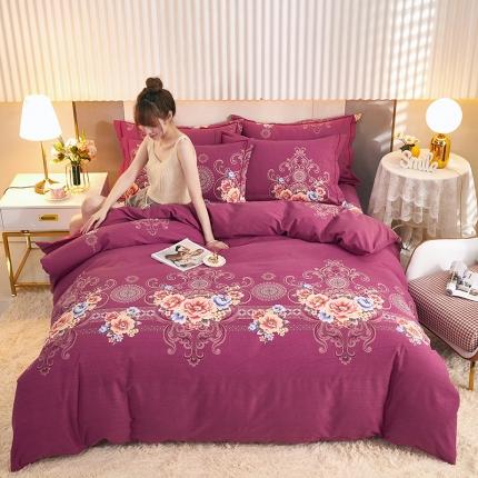 91家纺网 家纺一手货源 找家纺 雲归梦2021新款多规格全棉加厚生态磨毛四件套 绚烂花香