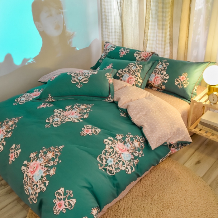 91家纺网 家纺一手货源 找家纺 雲归梦2021新款多规格全棉加厚生态磨毛四件套 欧式之风