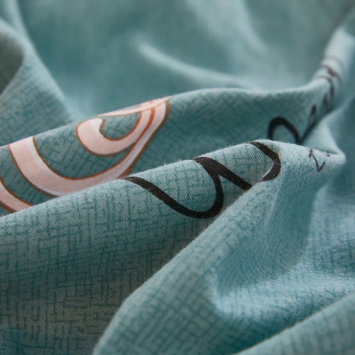 91家纺网 家纺一手货源 找家纺 雲归梦2021新款多规格全棉加厚生态磨毛四件套 时光偶遇绿