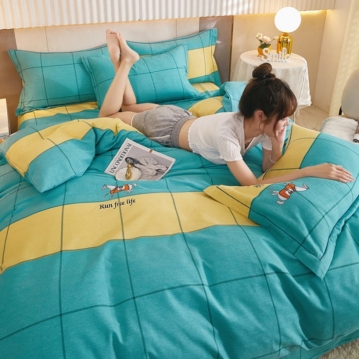 91家纺网 家纺一手货源 找家纺 雲归梦2021新款多规格全棉加厚生态磨毛四件套 天马行空