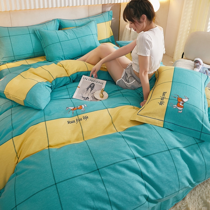 91家纺网 家纺一手货源 找家纺 雲归梦2021新款多规格全棉加厚生态磨毛四件套 天马行空