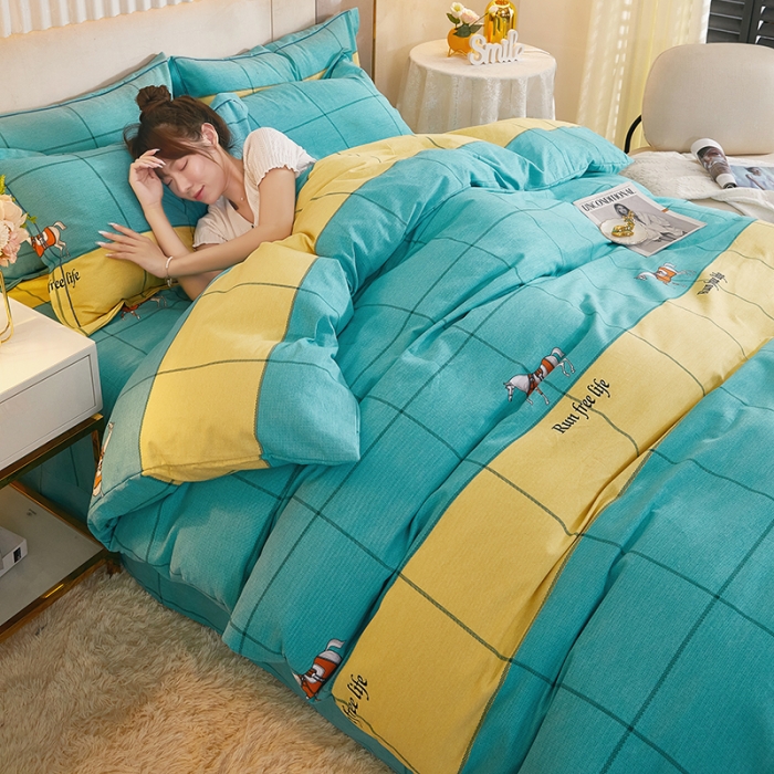 91家纺网 家纺一手货源 找家纺 雲归梦2021新款多规格全棉加厚生态磨毛四件套 天马行空