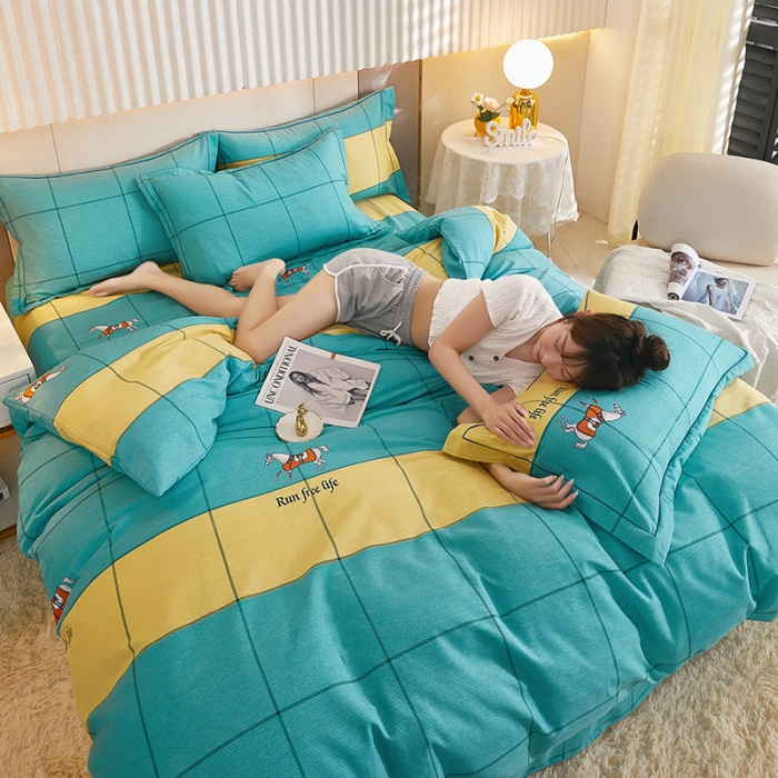 91家纺网 家纺一手货源 找家纺 雲归梦2021新款多规格全棉加厚生态磨毛四件套 天马行空