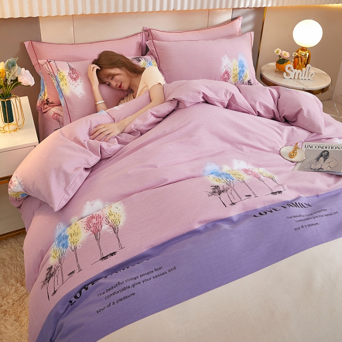 91家纺网 家纺一手货源 找家纺 雲归梦2021新款多规格全棉加厚生态磨毛四件套 幸福小世界