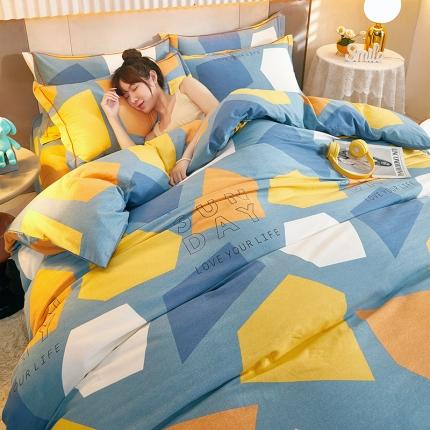 雲归梦2021新款多规格全棉加厚生态磨毛四件套 炫彩几何